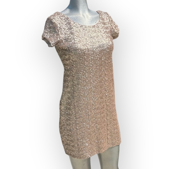 ✨ Free People Backstage Mini Dress | Champagne Gold Sequin | Low Back | Size Med - Picture 13 of 13